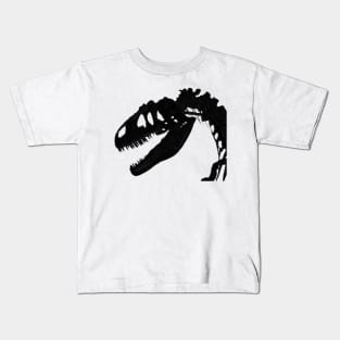 T-Rex Skeleton Black Kids T-Shirt